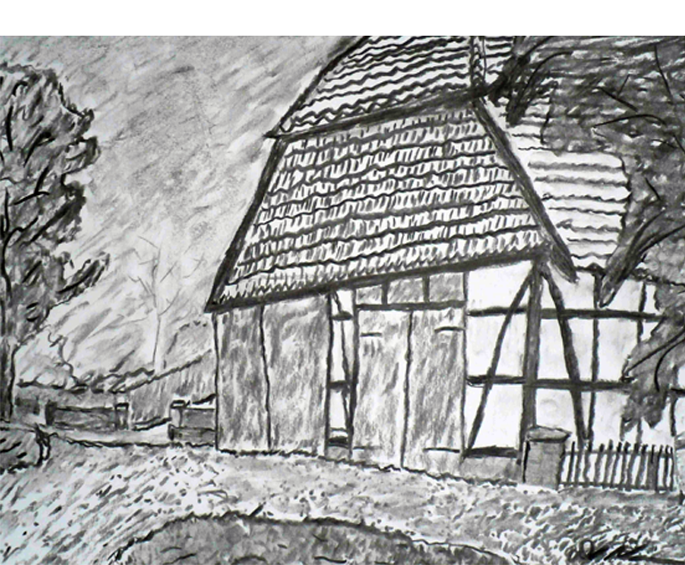 Dirk Nienemann, Künstler Holzkohlezeichnungen, Lehrte Hannover, Drucke Holzkohlezeichnungen,Abstrakte, Landschaft, Stillleben